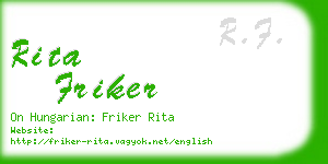 rita friker business card